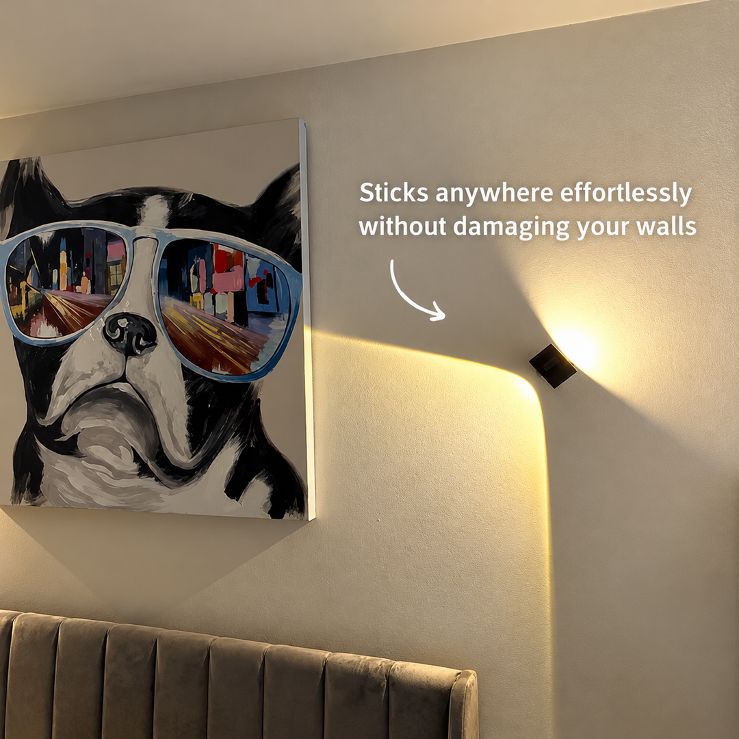 Wireless LED Wall Light | Adjustable Colour Temperature | USB Rechargeable, 30-Day Battery Life, 15-Second Install
