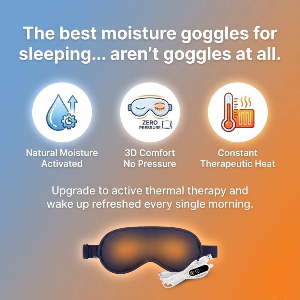 Moisturizing Eye Mask for Sleeping: Electric Eye Moisture Mask &amp; Goggles Alternative. Top Rated Eye Moisture Pads for Dry Eyes &amp; Overnight Hydration. 7