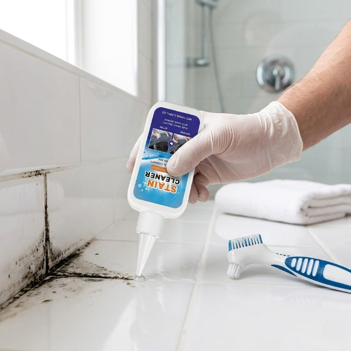 Mold Remover Gel with Brush | Professional Stain & Grout Cleaner