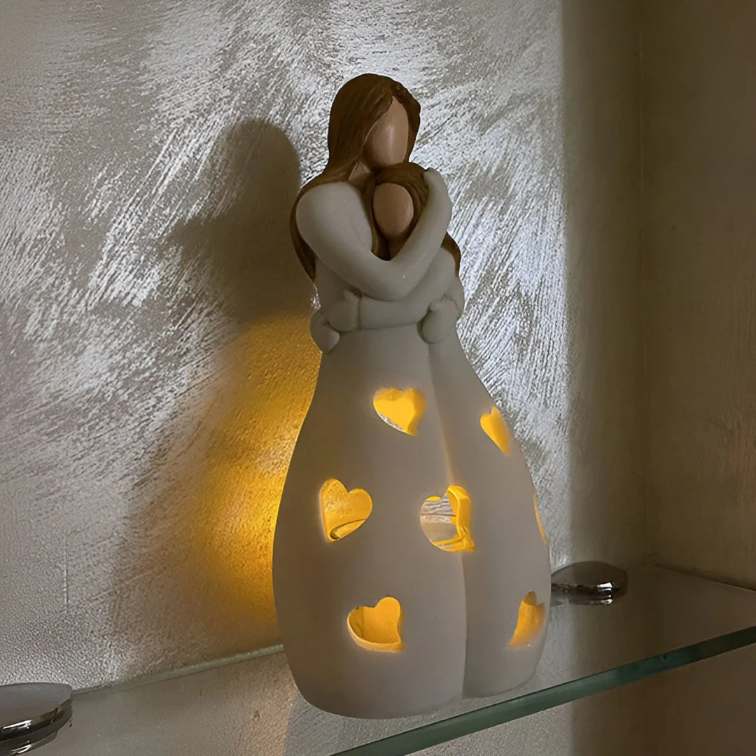 Mother-Daughter Candle Holder | Heart Cut-Outs, Hollow Body