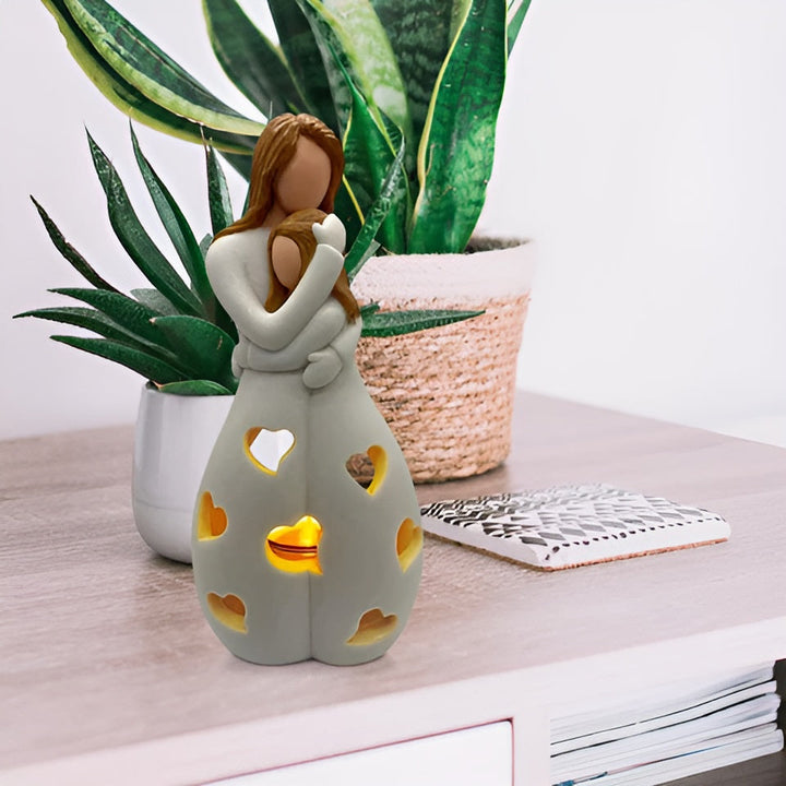 Mother-Daughter Candle Holder | Heart Cut-Outs, Hollow Body