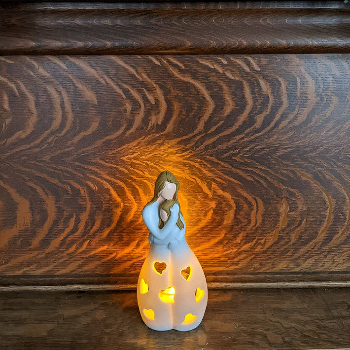 Mother-Daughter Candle Holder | Heart Cut-Outs, Hollow Body
