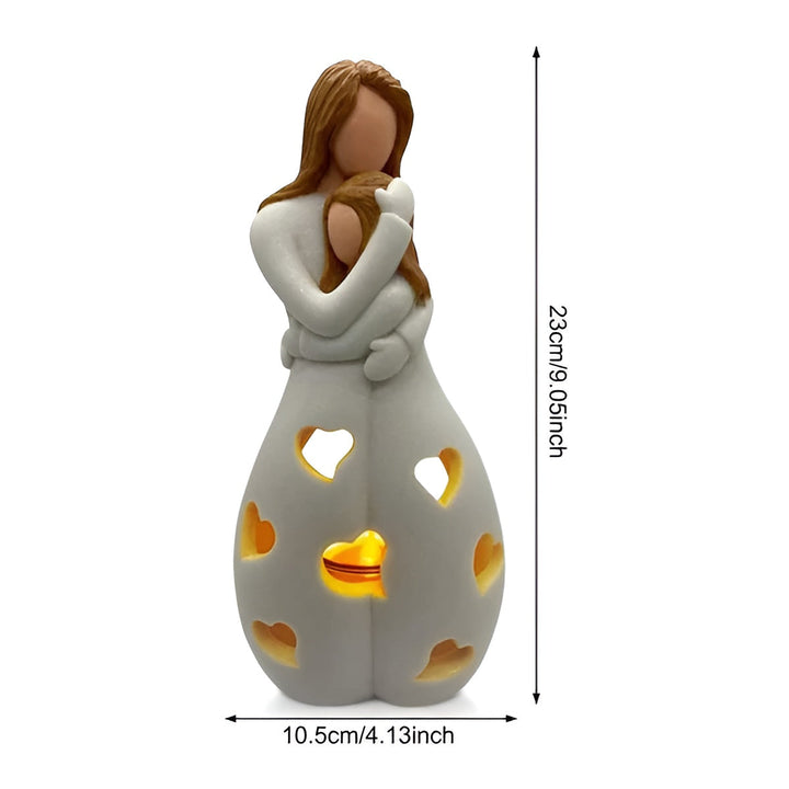 Mother-Daughter Candle Holder | Heart Cut-Outs, Hollow Body