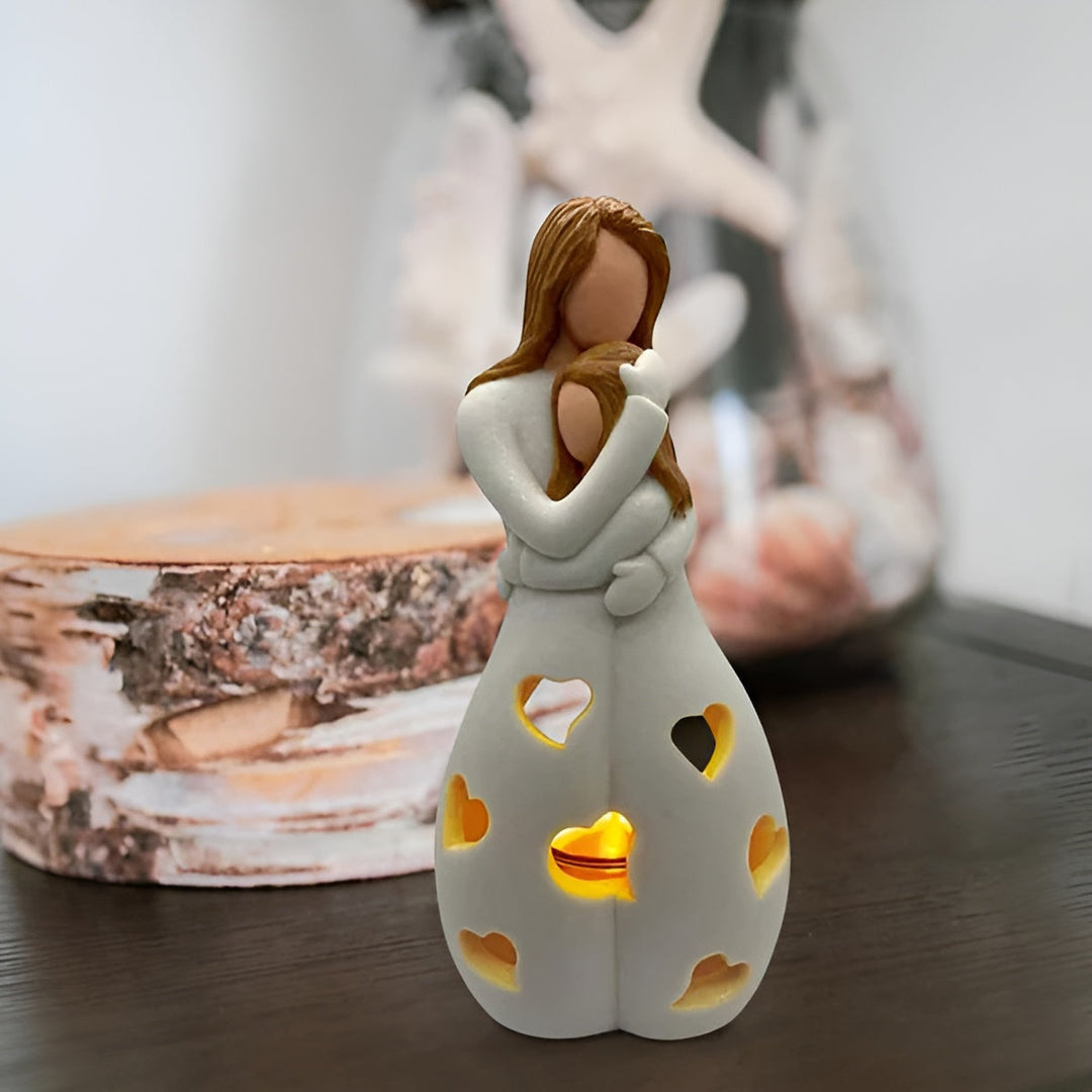 Mother-Daughter Candle Holder | Heart Cut-Outs, Hollow Body