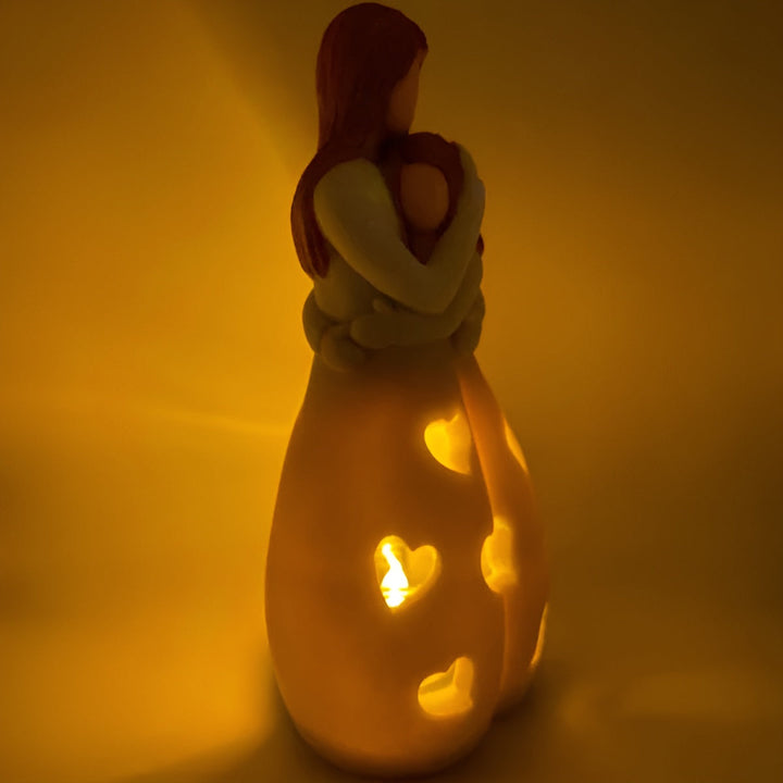 Mother-Daughter Candle Holder | Heart Cut-Outs, Hollow Body