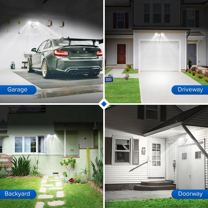 Motion Sensor LED Flood Light Ceramic Housing | 2000 Lumen 320 Degree Beam, 72ft Range | IP65 Weatherproof Security Light