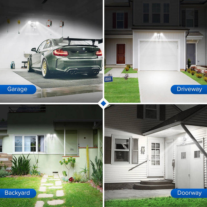 Motion Sensor LED Flood Light Ceramic Housing | 2000 Lumen 320 Degree Beam, 72ft Range | IP65 Weatherproof Security Light