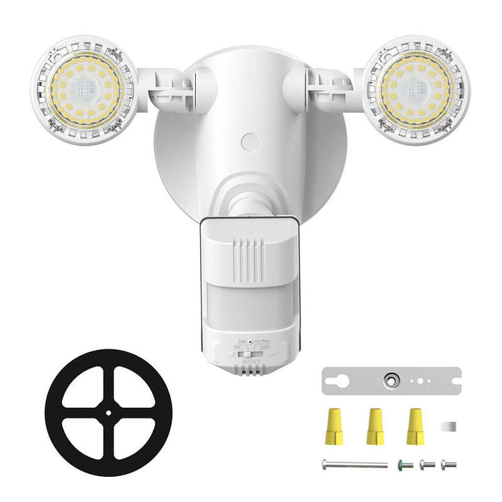 Motion Sensor LED Flood Light Ceramic Housing | 2000 Lumen 320 Degree Beam, 72ft Range | IP65 Weatherproof Security Light