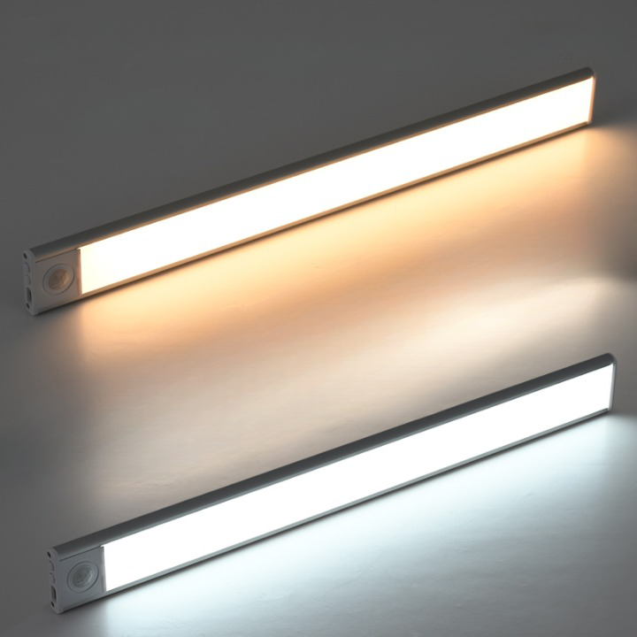 Motion Sensor LED Light Cordless | Magnetic Mount, No Wires | Silver or Black, 20/30/40 cm, Dimmable, USB Rechargeable