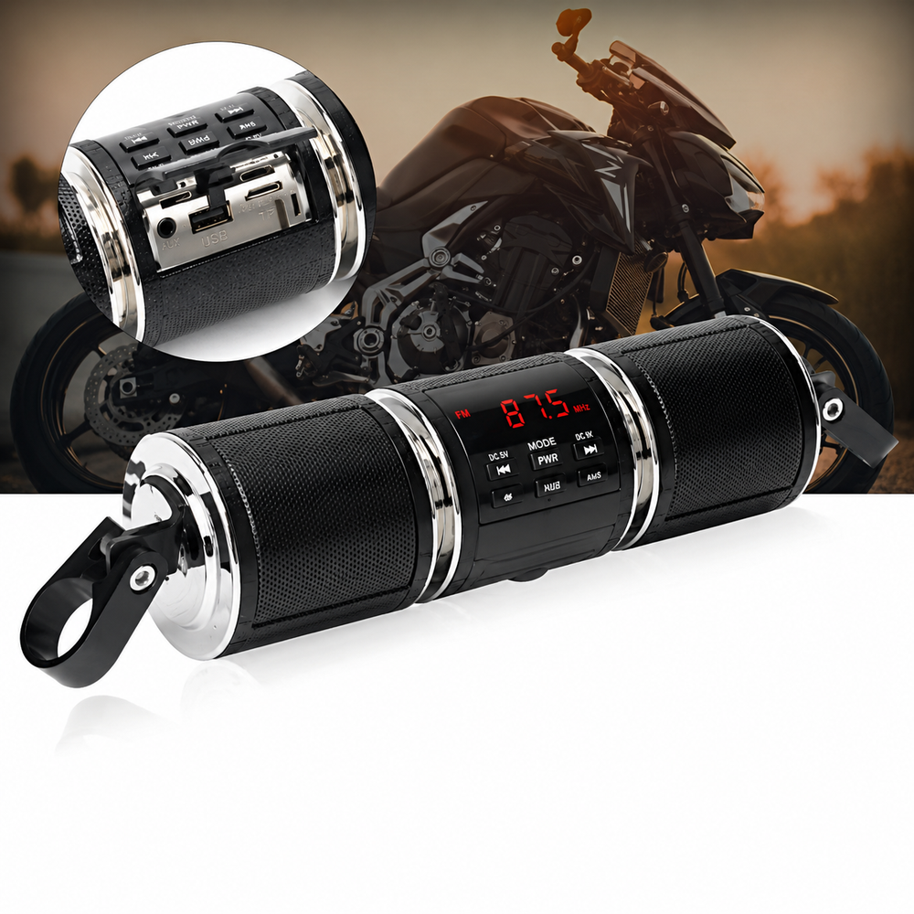Motorcycle Handlebar Speakers | Clamp Mount With Bluetooth