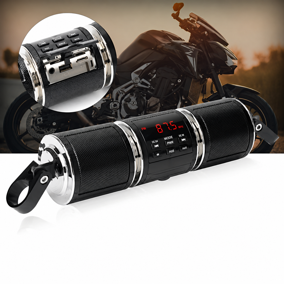 Motorcycle Handlebar Speakers | Clamp Mount With Bluetooth
