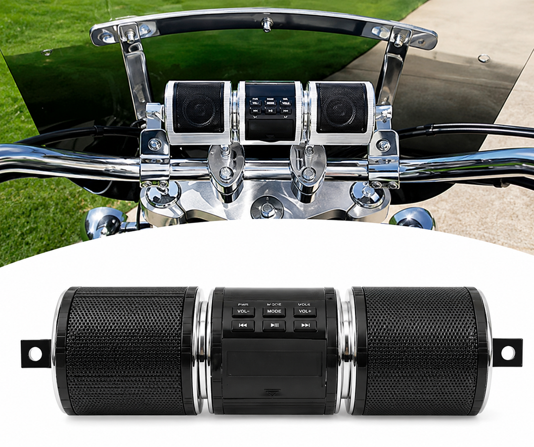 Motorcycle Handlebar Speakers | Clamp Mount With Bluetooth