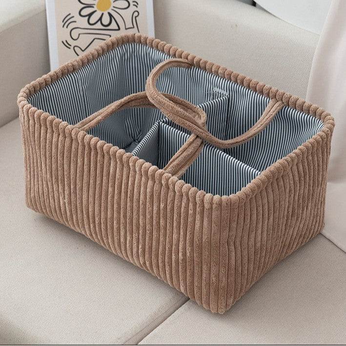 Multi-Compartment Storage Basket | Bohemian Woven Design | Organiser for Baby Clothes, Toys and Home Decor Items