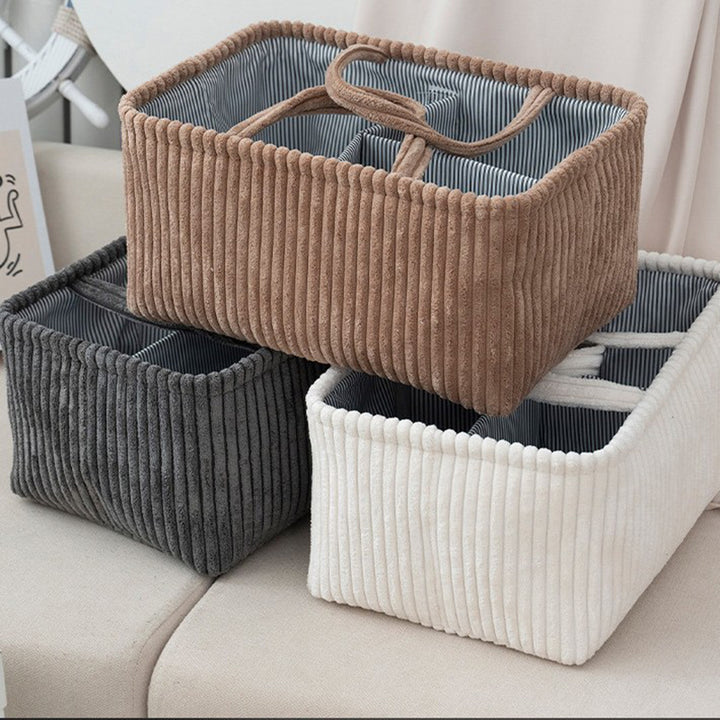 Multi-Compartment Storage Basket | Bohemian Woven Design | Organiser for Baby Clothes, Toys and Home Decor Items