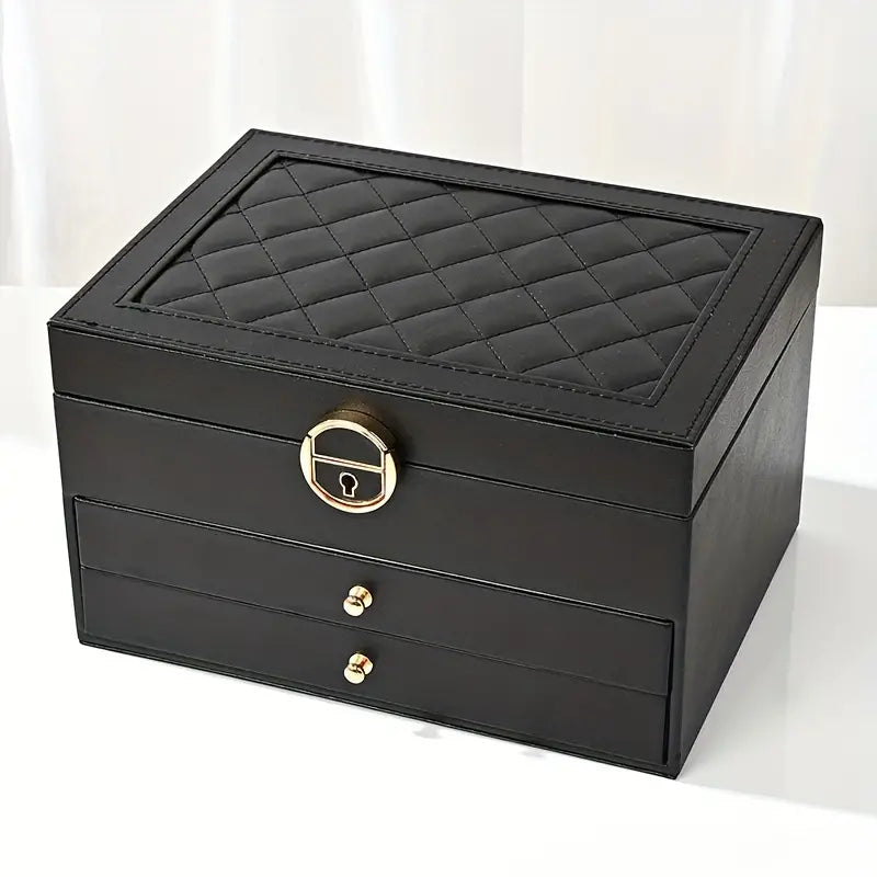 Multi-Layer Leather Jewelry Box | Rings, Necklaces &amp; Bracelets | Organized Storage