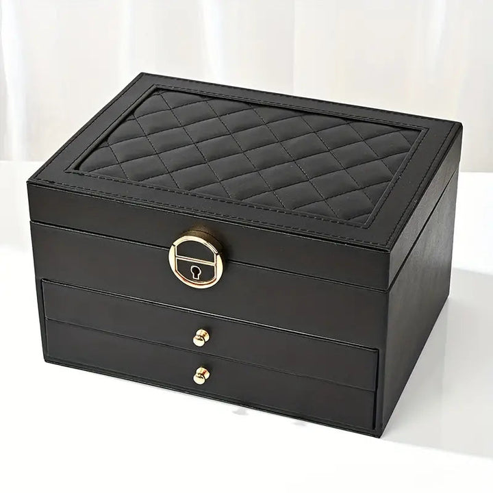 Multi-Layer Leather Jewelry Box | Rings, Necklaces &amp; Bracelets | Organized Storage