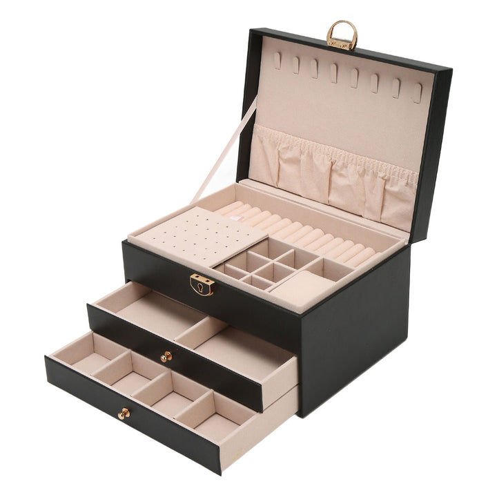 Multi-Layer Leather Jewelry Box | Rings, Necklaces &amp; Bracelets | Organized Storage