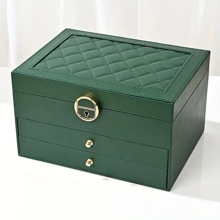 Multi-Layer Leather Jewelry Box | Rings, Necklaces &amp; Bracelets | Organized Storage