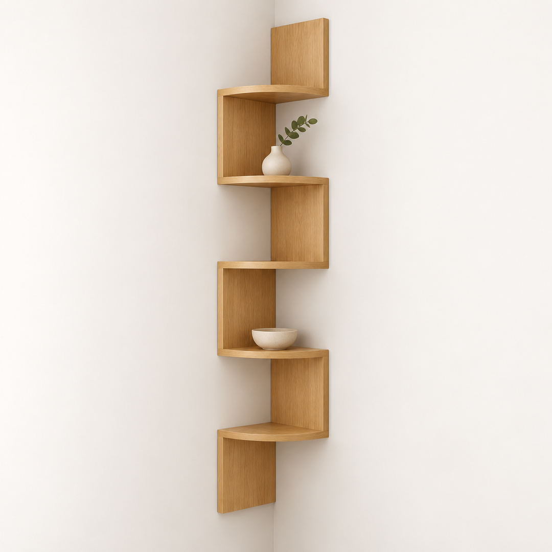 Multi-Tier Corner Wall Shelf Wall-Mounted Storage Unit