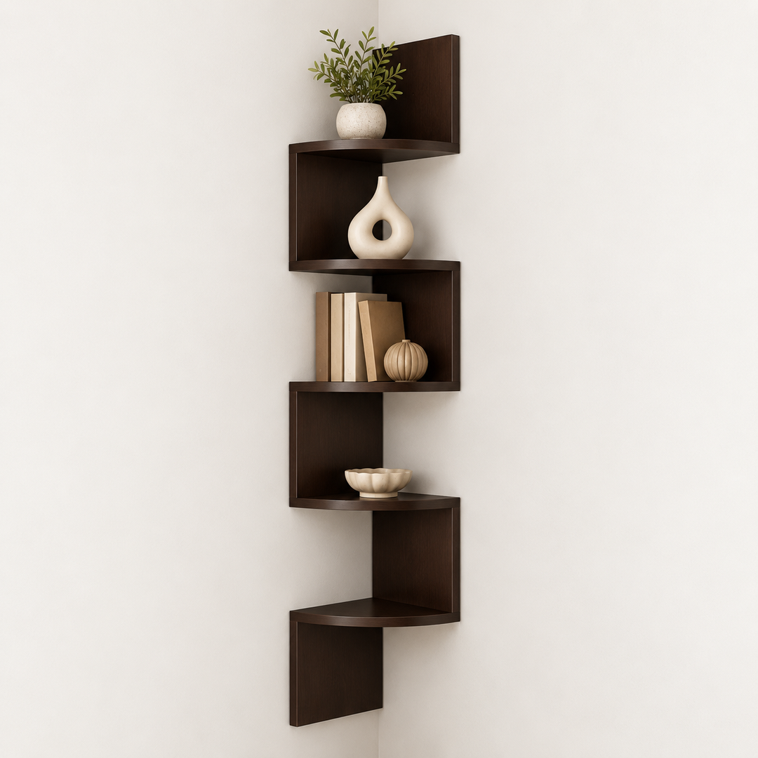 Multi-Tier Corner Wall Shelf Wall-Mounted Storage Unit