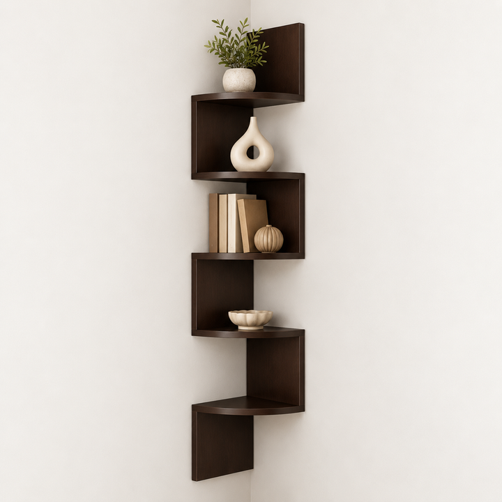 Multi-Tier Corner Wall Shelf Wall-Mounted Storage Unit