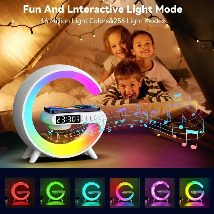 Multifunction Wireless Charging Lamp | RGB Bluetooth Speaker Clock