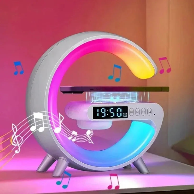 Multifunction Wireless Charging Lamp | RGB Bluetooth Speaker Clock