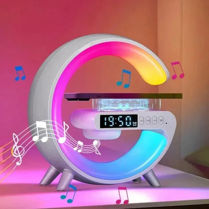 Multifunction Wireless Charging Lamp | RGB Bluetooth Speaker Clock