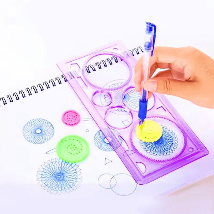 Multifunctional Drawing Ruler Plastic | Puzzle Shapes &amp; Measurement Marks | Accurate Tracing for Art, Maths and Design