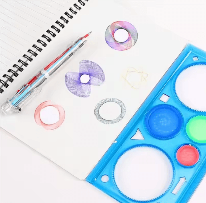 Multifunctional Drawing Ruler Plastic | Puzzle Shapes &amp; Measurement Marks | Accurate Tracing for Art, Maths and Design