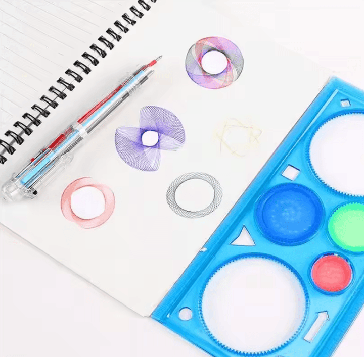 Multifunctional Drawing Ruler Plastic | Puzzle Shapes &amp; Measurement Marks | Accurate Tracing for Art, Maths and Design