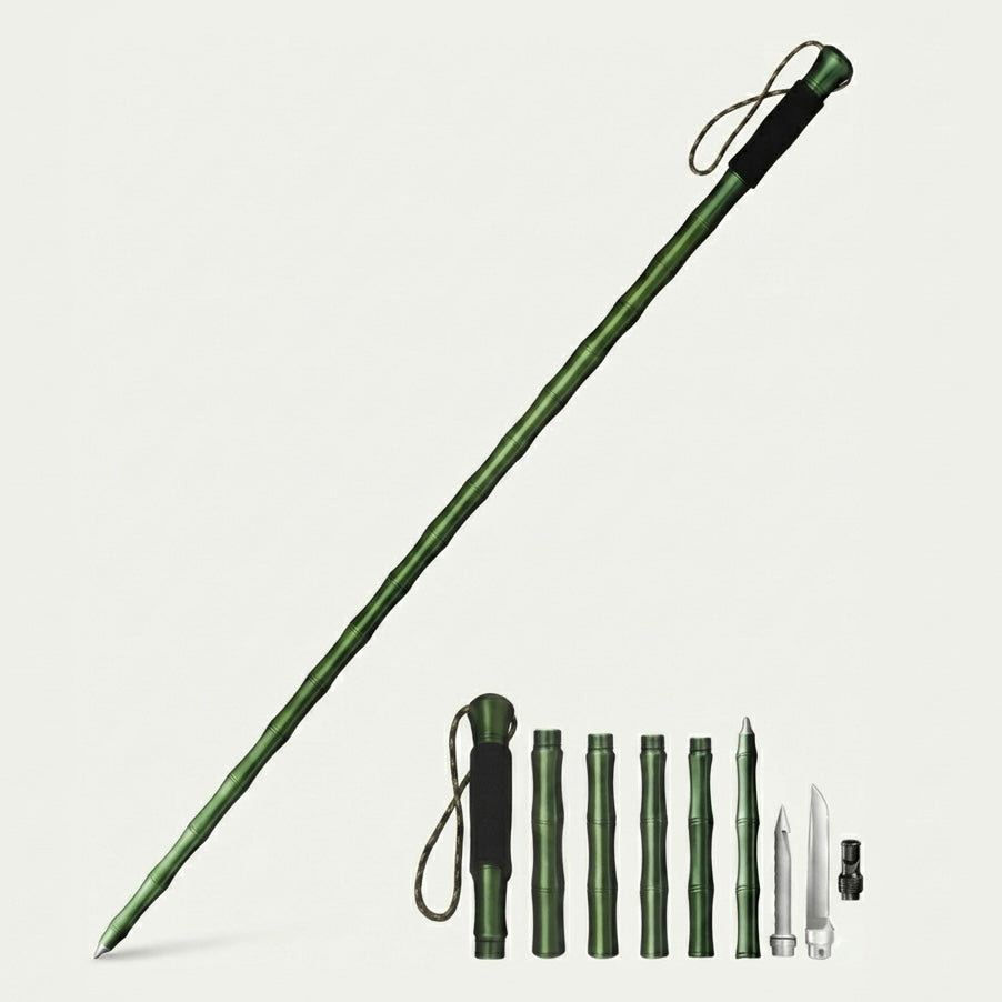 Multifunctional Hiking Stick | Aluminum Alloy | Compass, Whistle &amp; Knife | 109cm | Outdoor