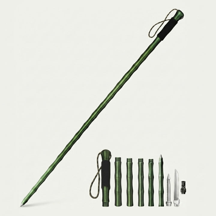 Multifunctional Hiking Stick | Aluminum Alloy | Compass, Whistle &amp; Knife | 109cm | Outdoor