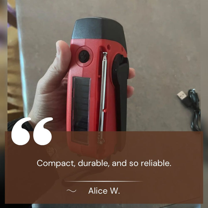 Multifunctional Wind Up Radio | Fold-Out Crank, Torch