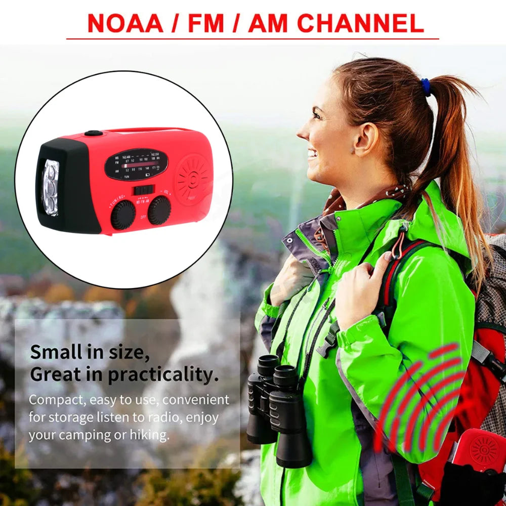 Multifunctional Wind Up Radio | Fold-Out Crank, Torch