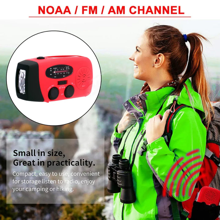 Multifunctional Wind Up Radio | Fold-Out Crank, Torch