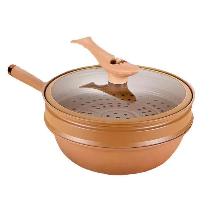 Multifunctional Wok | Steamer Insert, Domed Vented Lid