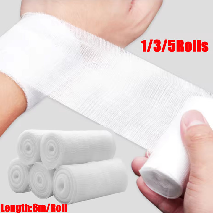 Mummy Bandage Wrap Halloween Costume | 5 Rolls Self-Adherent Elastic Wrap | Breathable 200% Stretch Non-Woven Fabric