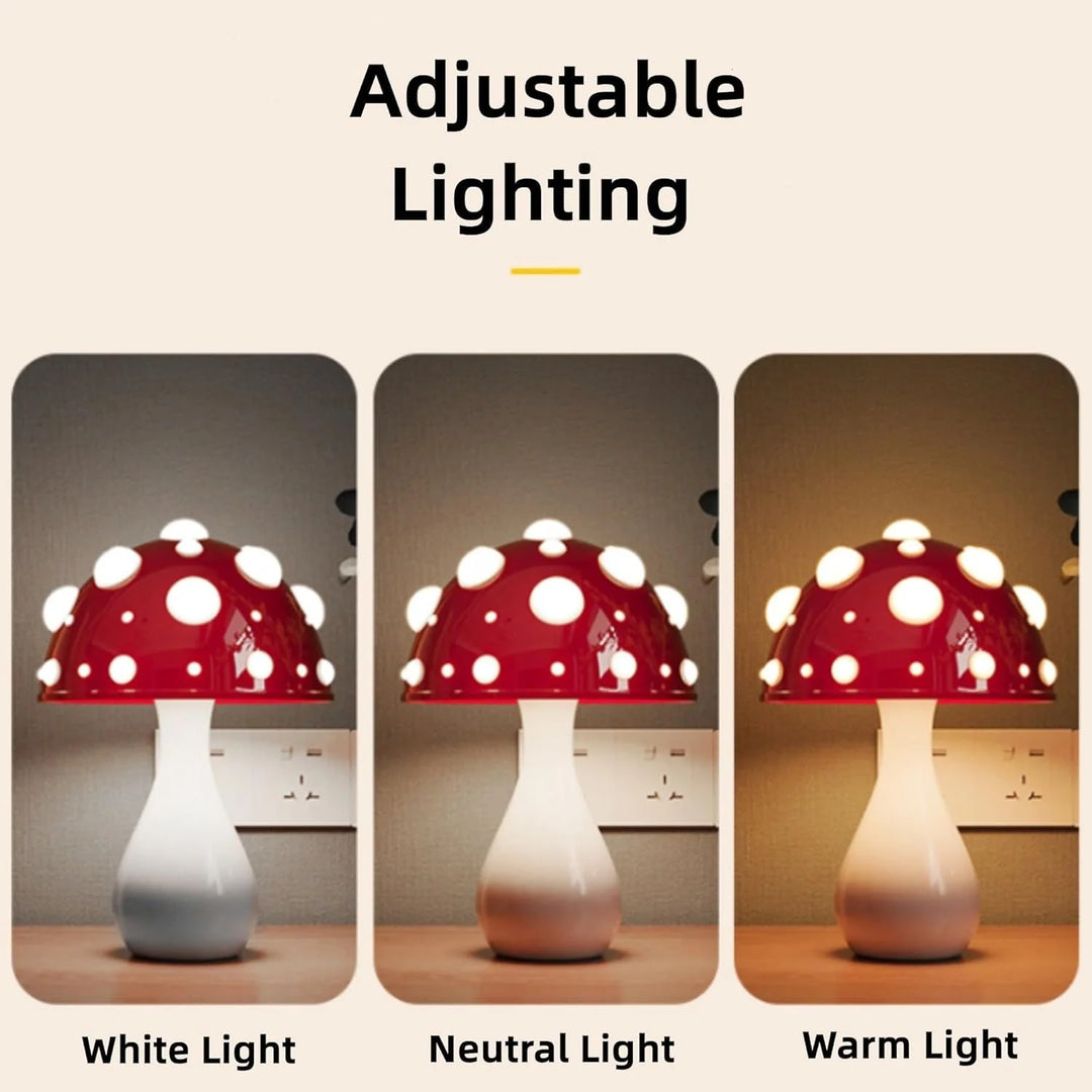 Mushroom Table Lamp | Lit Cap Spots, Waisted Stem Base