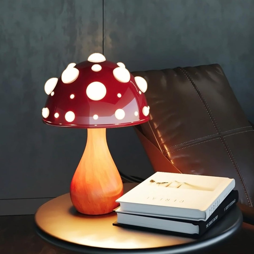 Mushroom Table Lamp | Lit Cap Spots, Waisted Stem Base