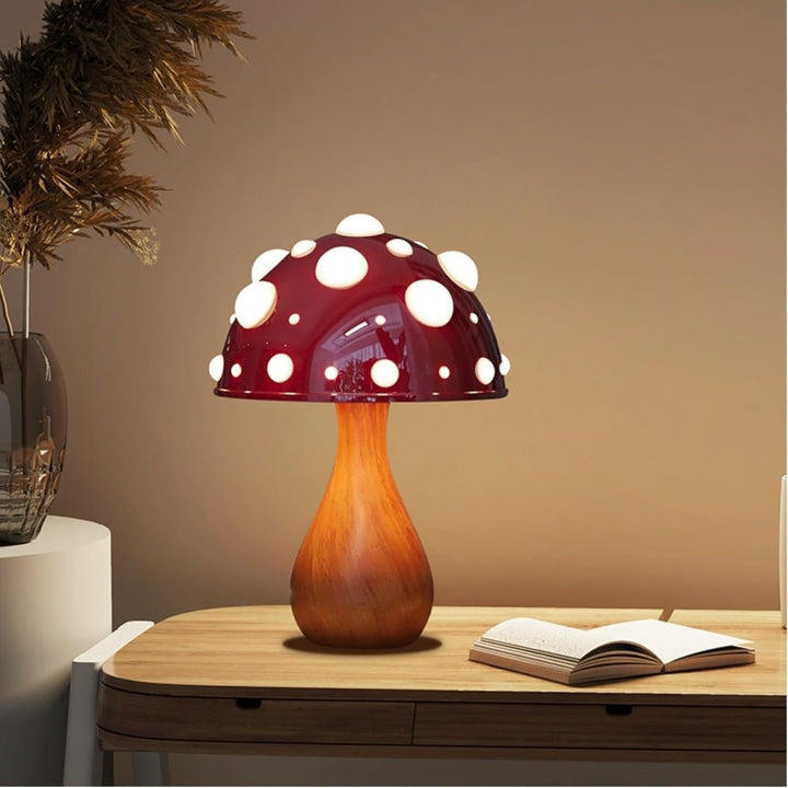 Mushroom Table Lamp | Lit Cap Spots, Waisted Stem Base