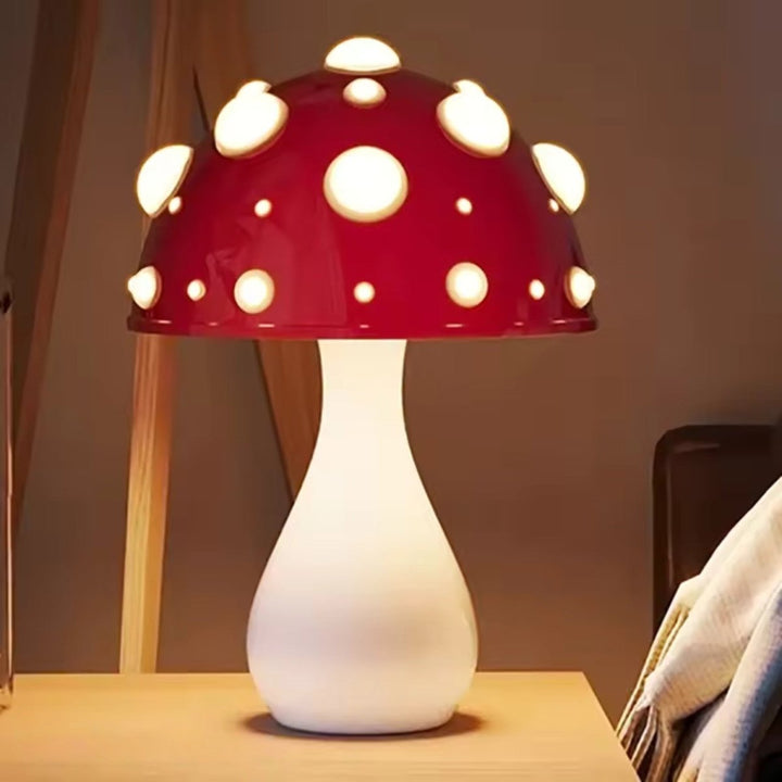 Mushroom Table Lamp | Lit Cap Spots, Waisted Stem Base
