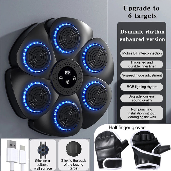Music Boxing Machine – Reaction Training &amp; Fitness | Wall Mounted Boxing Trainer for Home Workouts 1