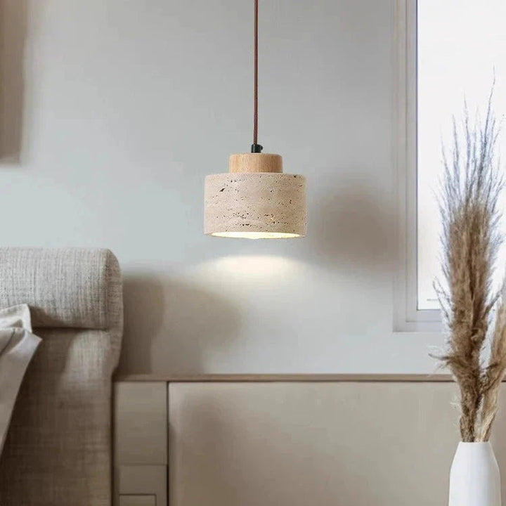 Natural Travertine Stone Nordic Minimalist Pendant Light | Cord Pendant | IP20 Indoor