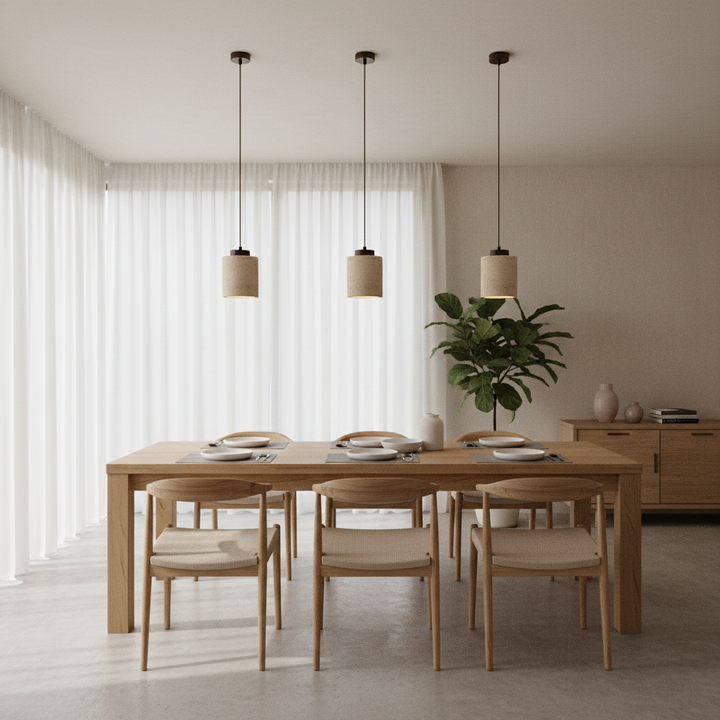 Natural Travertine Stone Nordic Minimalist Pendant Light | Cord Pendant | IP20 Indoor