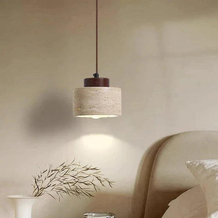 Natural Travertine Stone Nordic Minimalist Pendant Light | Cord Pendant | IP20 Indoor