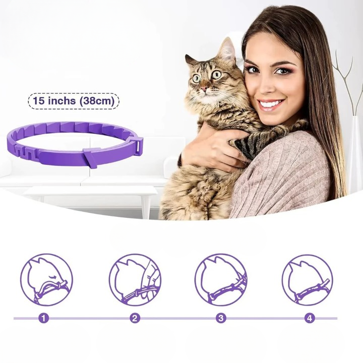 Natural Flea &amp; Tick Collar for Dogs &amp; Cats – 8 Months Protection, Waterproof 4