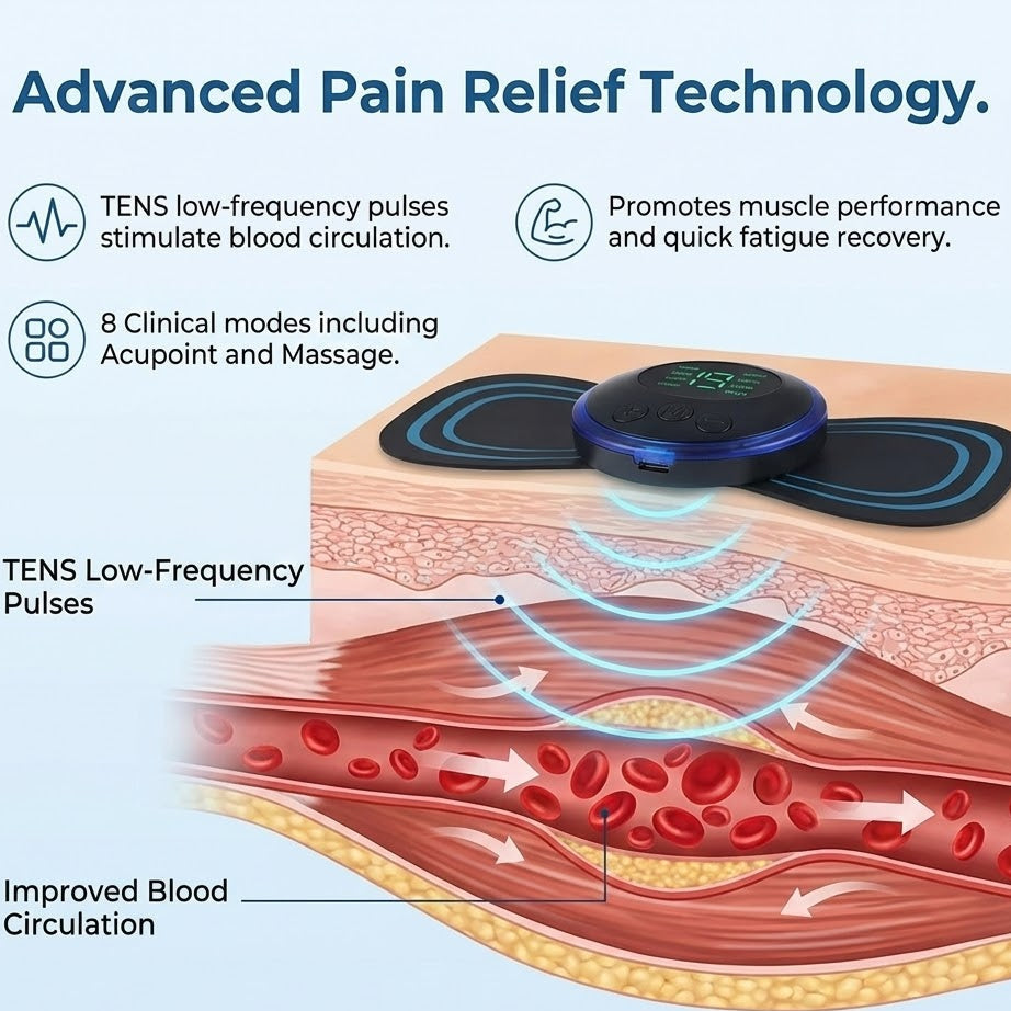 Natural Pain Relief Device | Wire Free Pulse Massage Pad