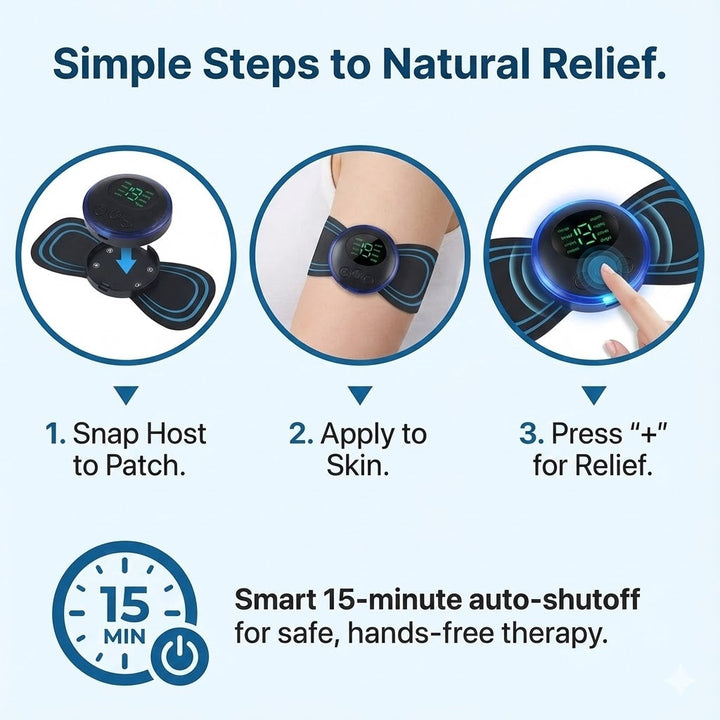 Natural Pain Relief Device | Wire Free Pulse Massage Pad