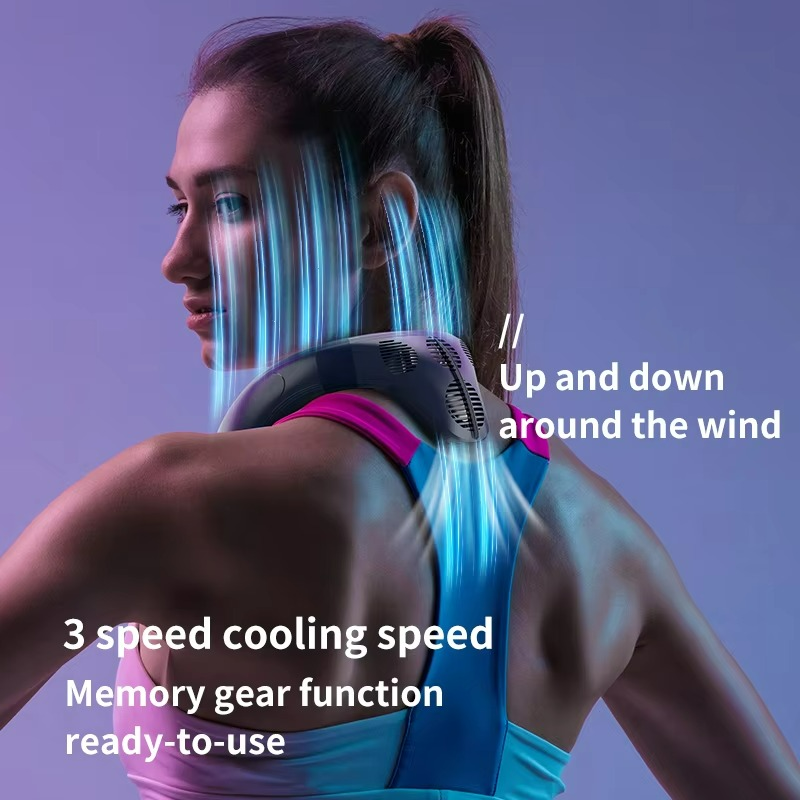 Neck Fan | Portable Wearable Cooling Fan | 360° Airflow | Semiconductor Cooling | USB-C Rechargeable